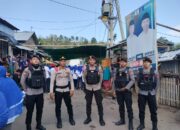 Personel Operasi Mantap Praja (OMP) Rinjani 2024 Polres Bima Kota Amankan Kampanye di Kecamatan Rasanae Timur